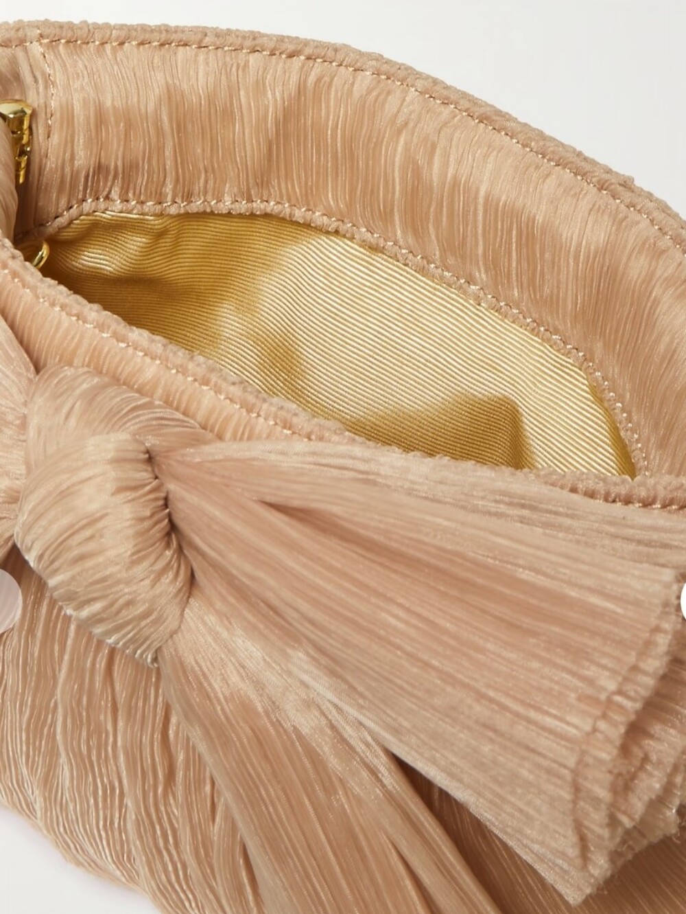 LOEFFLER RANDALL Rayne bow-embellished plissé-organza clutch NWT $250 (No Strap) - Picture 5 of 9